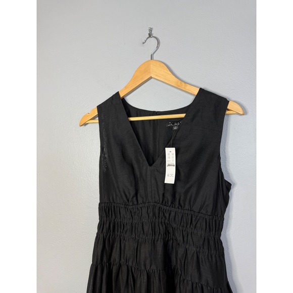 J.Crew Hyacinth V-neck dress in ramie Black‎ Petite Small NWT - Picture 3 of 7